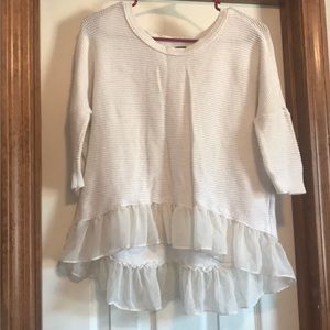High low ruffle sweater